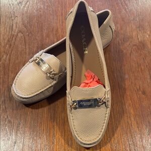 Coach Women's Beige Leather Loafers